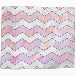 Light Pink Zig Zag Pattern Binder