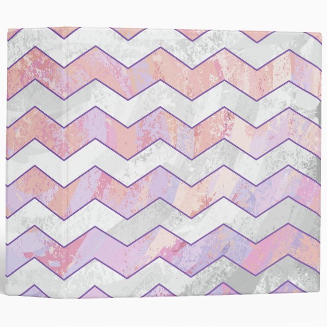 Light Pink Zig Zag Pattern Binder (Front/Spine)