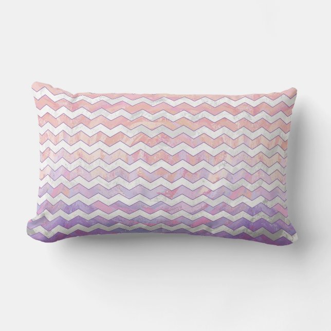 Light Pink Zig Zag Pattern Lumbar Pillow (Front)