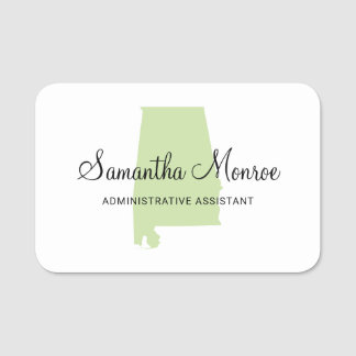 Light Pistachio Green Alabama Name Tag