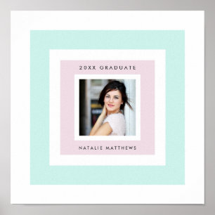 Light Plum and Mint Photo Grad Signature Poster