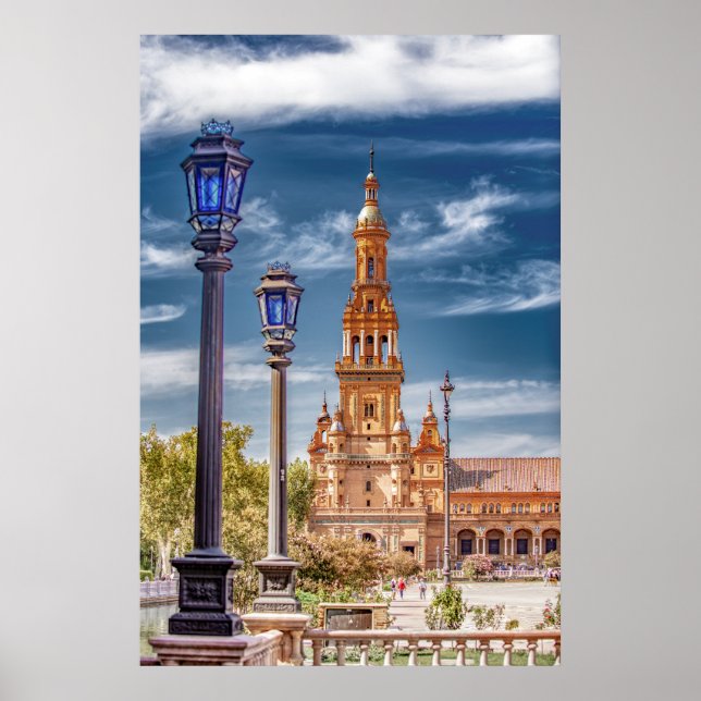 Light Posts at Plaza de Espana Poster (Front)