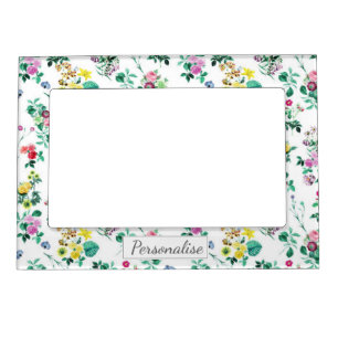 Light Pretty Summer Floral Pattern Magnetic Frame