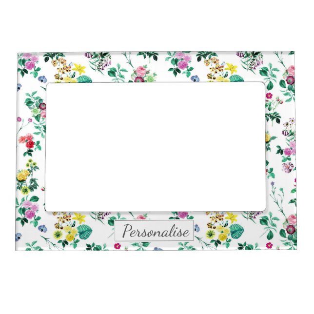Light Pretty Summer Floral Pattern Magnetic Frame (Front)