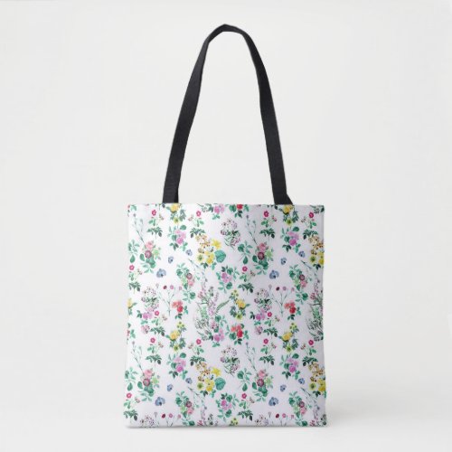 Light Pretty Summer Floral Pattern Tote Bag