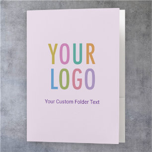 Light Purple 2-Pocket Folders Business Card Slot