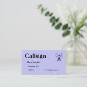 Light Purple Amateur Radio Call Sign Business Card (Standing Front)