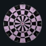 Light Purple And Black Dartboard With Darts<br><div class="desc">Light Purple And Black Dart Board</div>