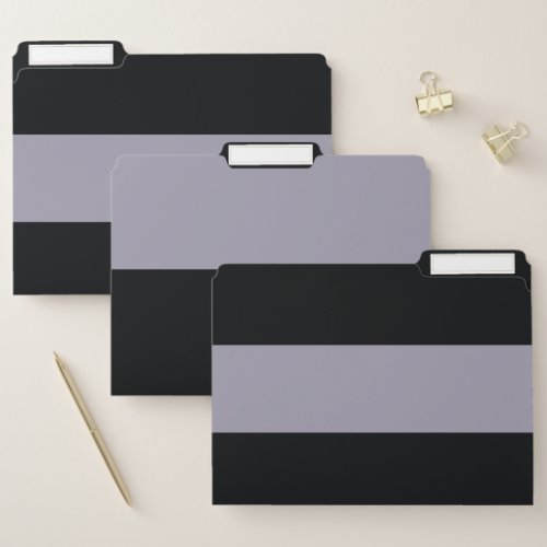 Light Purple and Black Simple Extra Wide Stripes File Folder