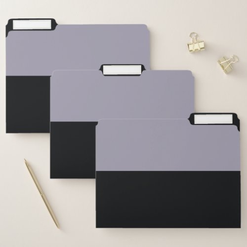 Light Purple and Black Simple Extra Wide Stripes File Folder