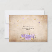 Light Purple and Gold Rose Parchment Elegant Save The Date (Back)
