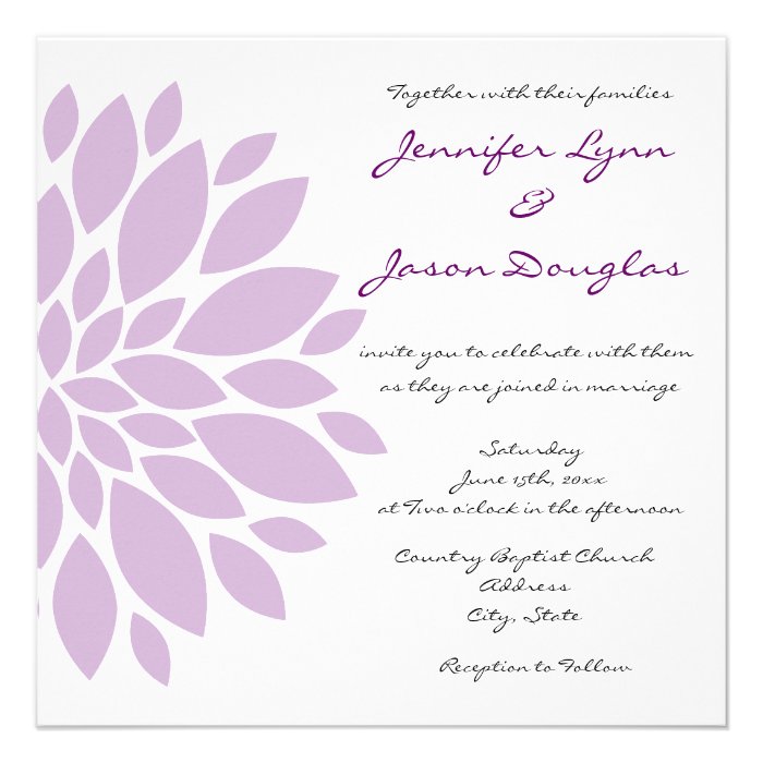 Light Purple and White Flower Wedding Invitations