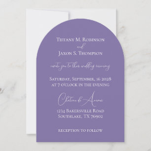 Light Purple and White Minimalist Wedding Invitation