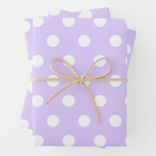 Light Purple and White Polka Dot Wrapping Paper Sheets