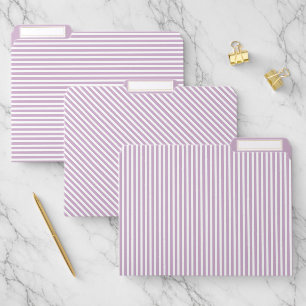 Light Purple and White Striped File Folder
