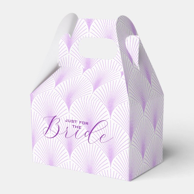 Light Purple Art Deco Pattern Custom text Favor Boxes (Front Side)