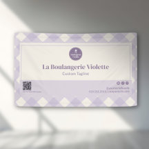  Light Purple Bakery Gingham QR Code Event Display