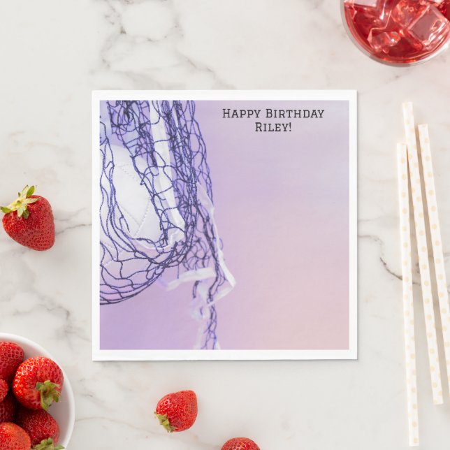 Light Purple Birthday Net & Volleyball  Napkins (Insitu)