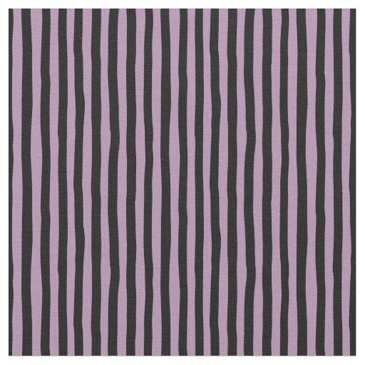 Light Purple & Black Wonky Stripes Fabric