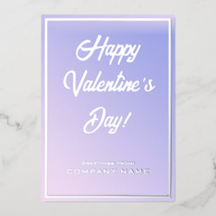 Light Purple Business Valentine Foil Card
