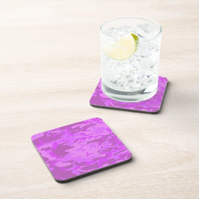 Light Purple Camouflage Beverage Coaster (Right Side)