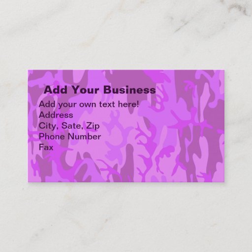 Customizable Light Purple Camouflage Business Card Template