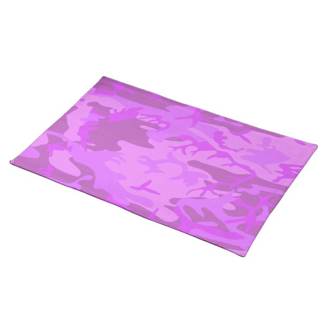 Light Purple Camouflage Cloth Placemat (On Table)