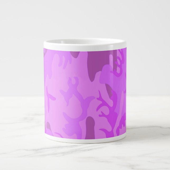 Light Purple Camouflage Giant Coffee Mug (Front)