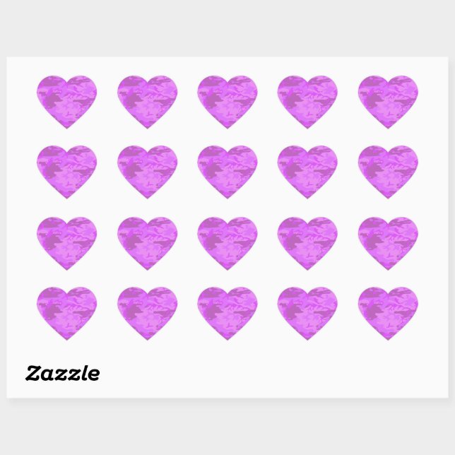 Light Purple Camouflage Heart Sticker (Sheet)