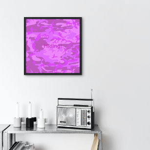 Light Purple Camouflage Hiding Small Poster