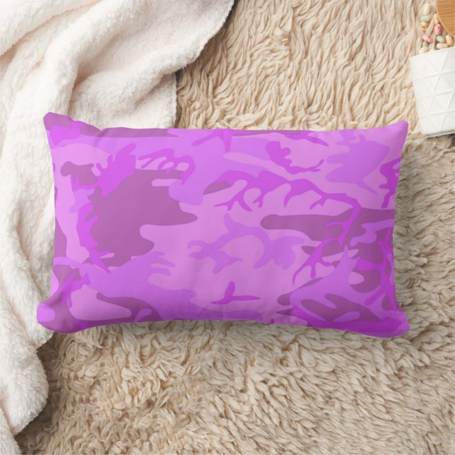 Light Purple Camouflage Lumbar Pillow (Blanket)