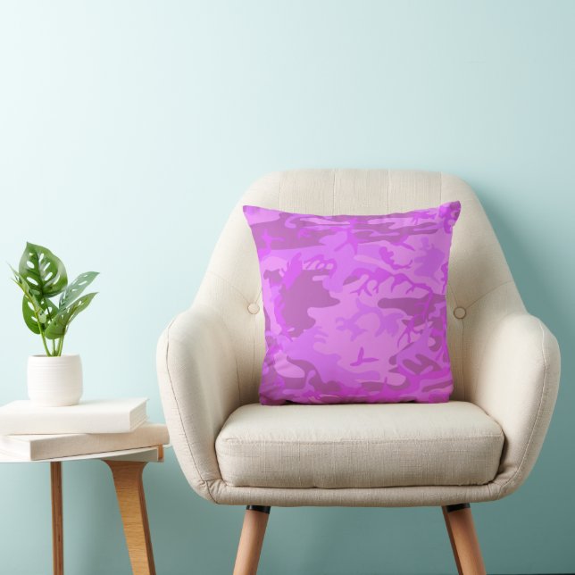 Light Purple Camouflage Throw Pillow (Chair)
