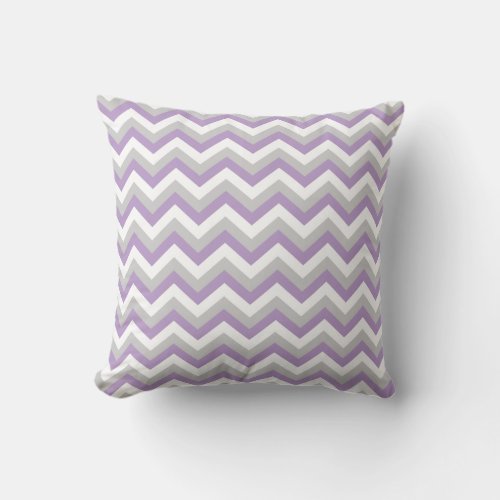 Light Purple Chevron Bold Modern ZigZag Pattern Throw Pillow