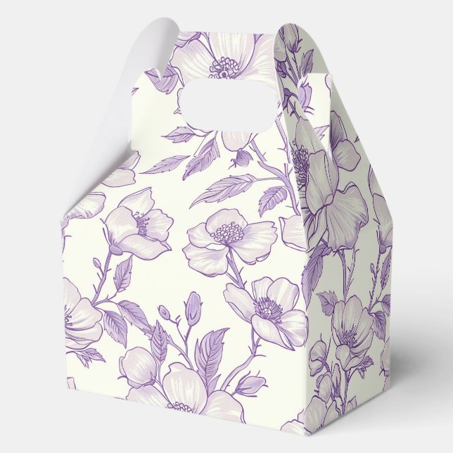 Light Purple Chinoiserie  Favor Boxes (Back)