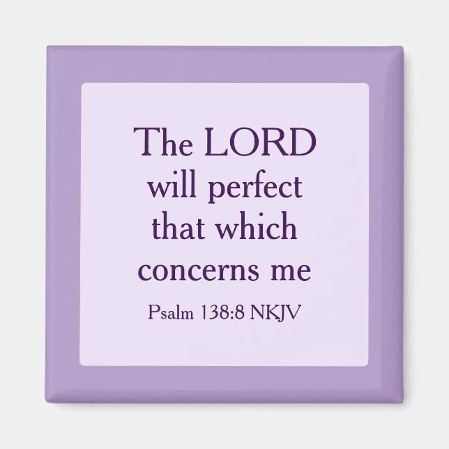 Light Purple Christian Faith Bible Verse Scripture Magnet (Front)