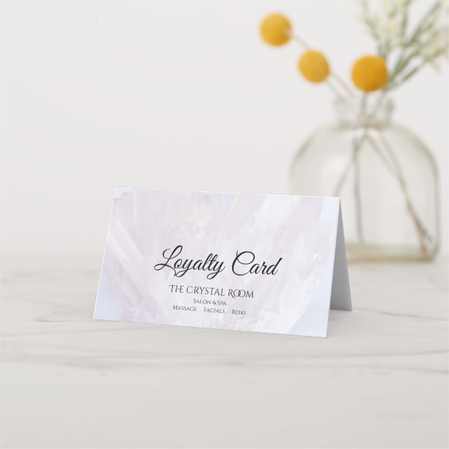 Light Purple Crystals Salon Spa  Loyalty Card (Front)