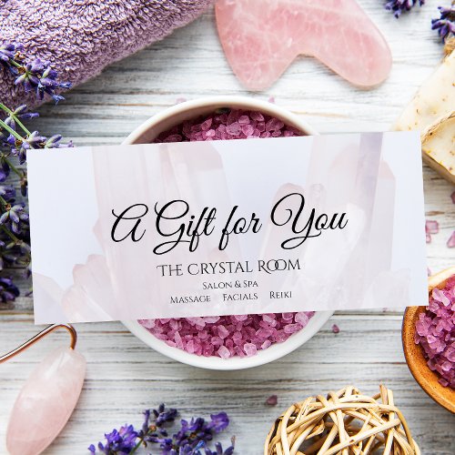 Light Purple Crystals Spa Salon Gift Certificate