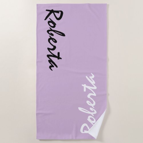 Light Purple Custom Name Personalized Beach Towel
