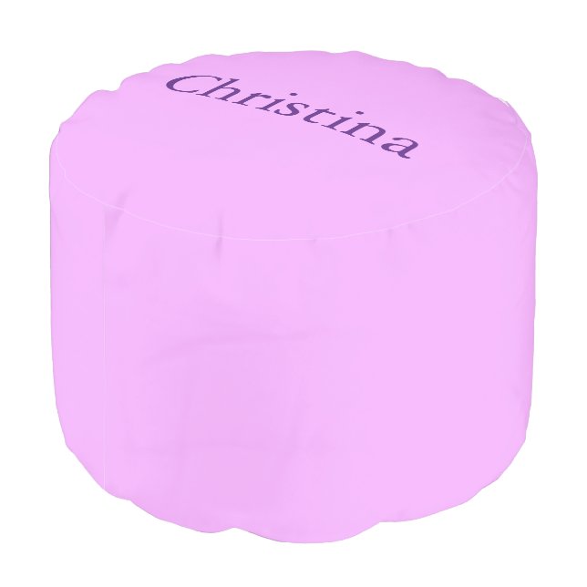 Light Purple Custom Name Pouf (Angled Back)