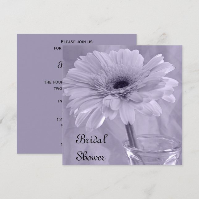 Light Purple Daisy Bridal Shower Invitation (Front/Back)