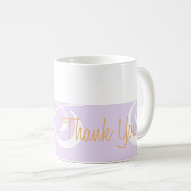 Light-purple Decorative Band Thank You Mug (Front Right)