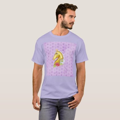 Light Purple Elegant Horse Watercolor Rare T-Shirt