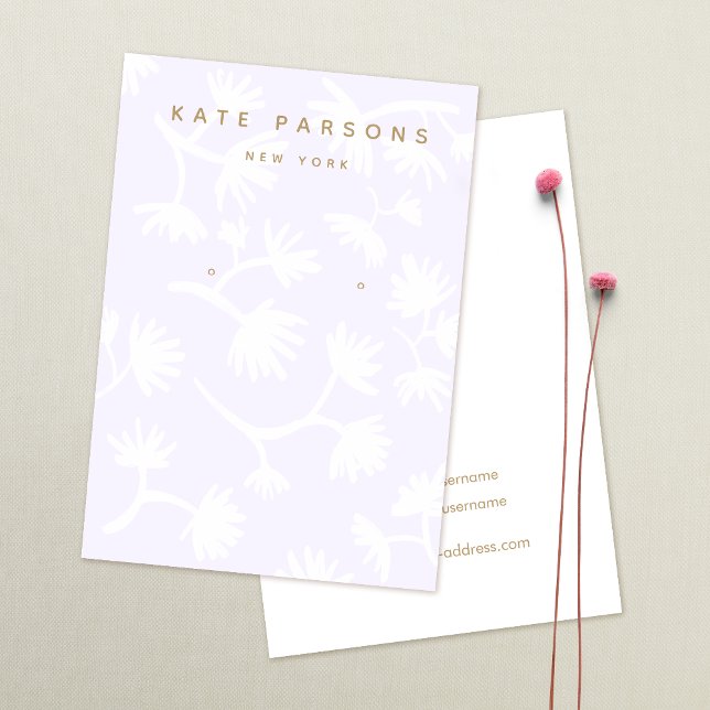 Light Purple Floral Earring Jewelry Display Business Card (Creator Uploaded)