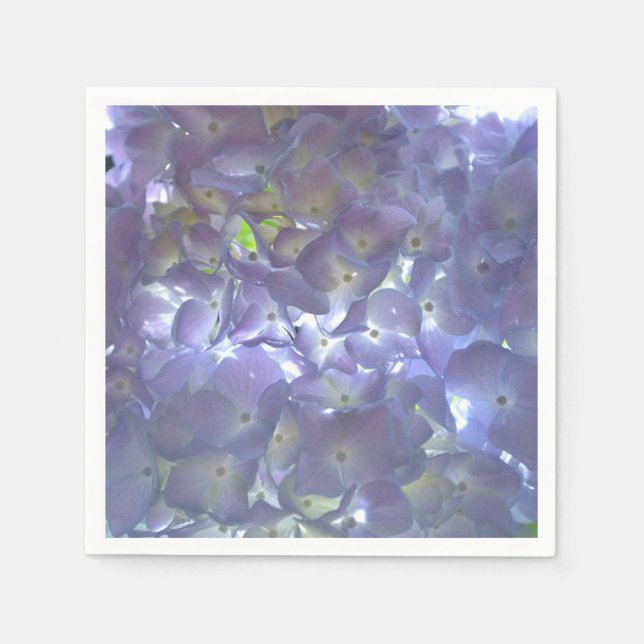 Light purple floral  Lavender Hydrangeas Napkins (Front)