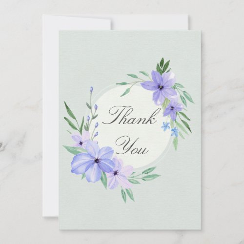 Light purple flower watercolor Flat Thank You Card