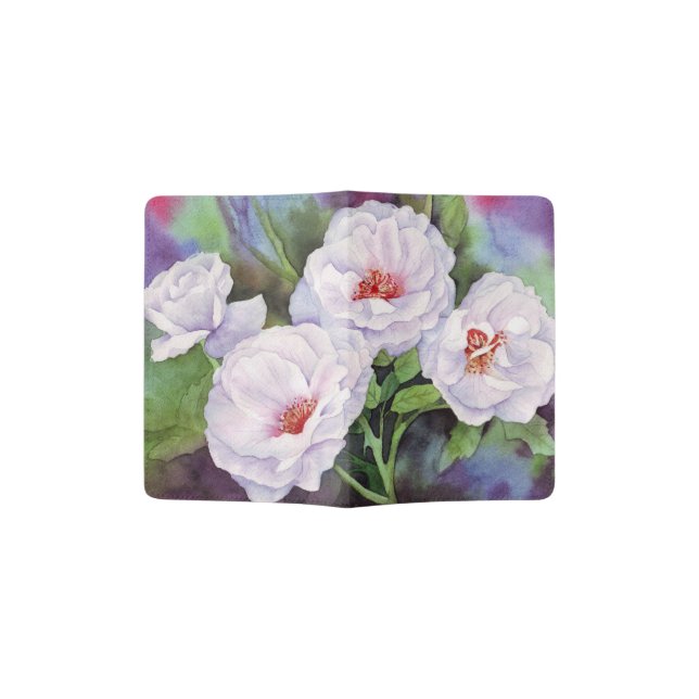 Light Purple Flowers Passport Holder (Opened)