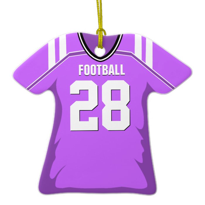 Light Purple Football Jersey Christmas Ornaments