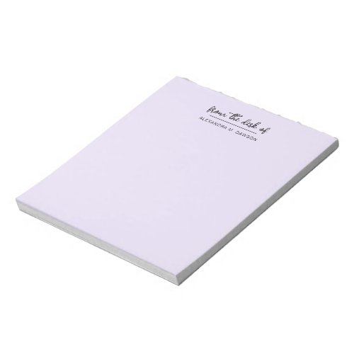 Light Purple From The Desk Of Simple Script Name Notepad