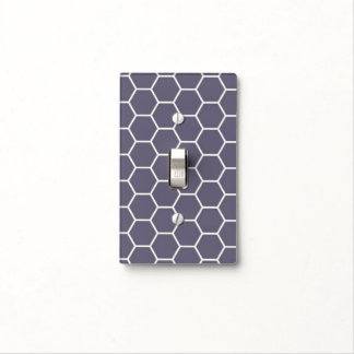 Light Purple Geometric Hexagon Honeycomb Pattern Light Switch Cover