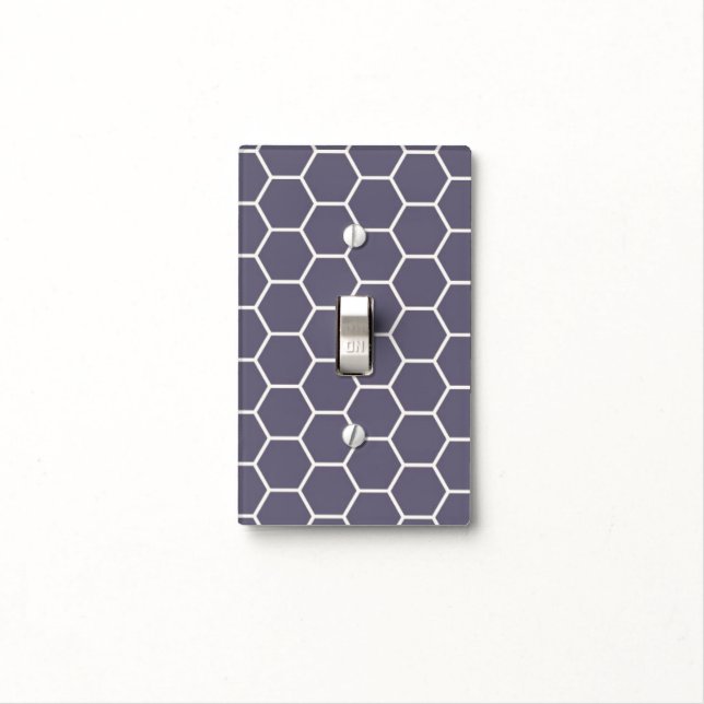 Light Purple Geometric Hexagon Honeycomb Pattern Light Switch Cover (In Situ)
